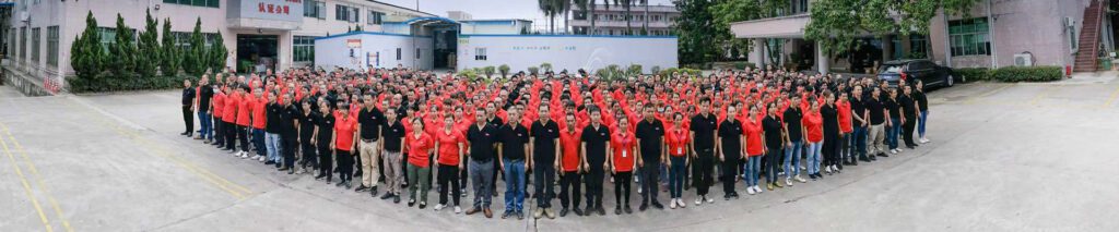 GP Metalwares factory in Dongguan - custom POS display manufacturer . GP Metalwares factory team photo - Dongguan manufacturing team